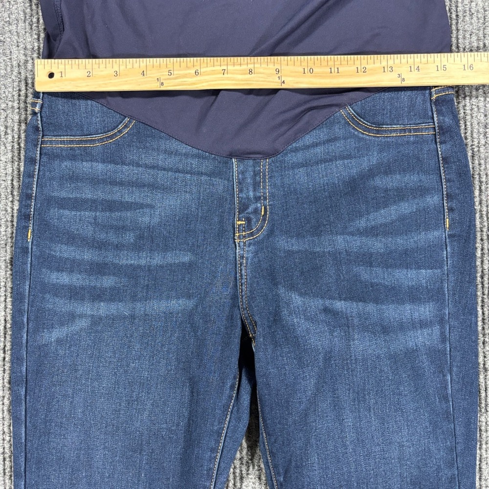 PinkBlush Maternity Skinny Jeans Women 30 Blue Dark Wash Full Belly Band 1951D - Picture 3 of 10